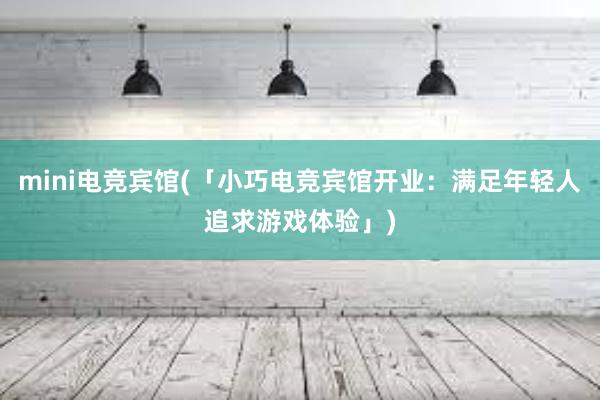 mini电竞宾馆(「小巧电竞宾馆开业：满足年轻人追求游戏体验」)