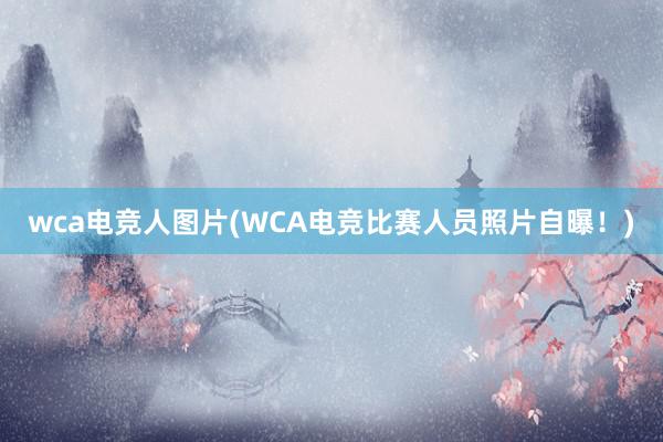 wca电竞人图片(WCA电竞比赛人员照片自曝！)