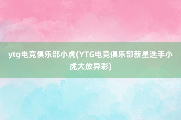 ytg电竞俱乐部小虎(YTG电竞俱乐部新星选手小虎大放异彩)