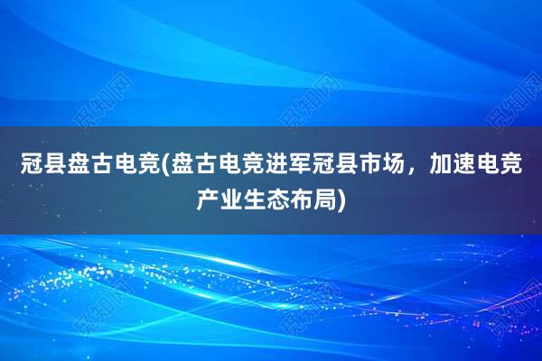 冠县盘古电竞(盘古电竞进军冠县市场，加速电竞产业生态布局)