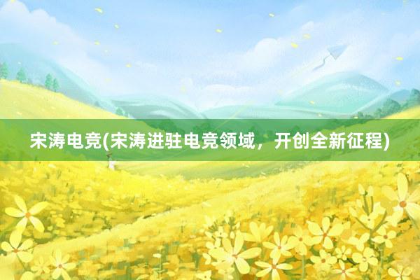 宋涛电竞(宋涛进驻电竞领域，开创全新征程)