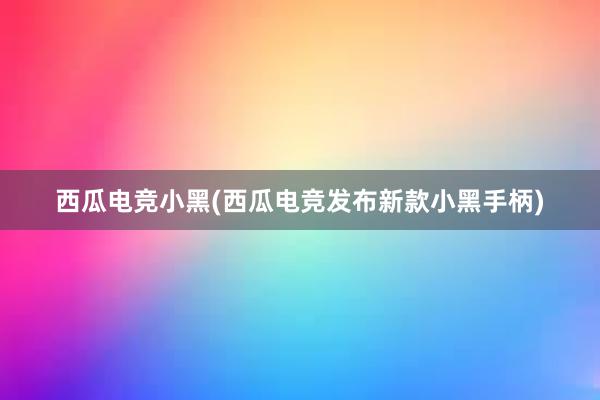 西瓜电竞小黑(西瓜电竞发布新款小黑手柄)