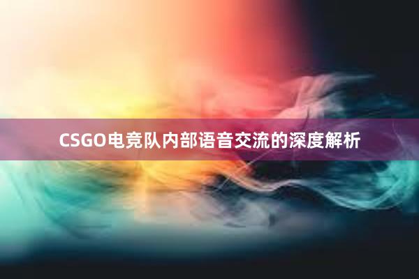 CSGO电竞队内部语音交流的深度解析