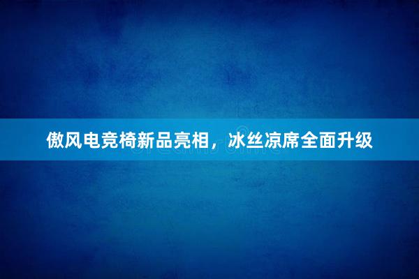 傲风电竞椅新品亮相，冰丝凉席全面升级