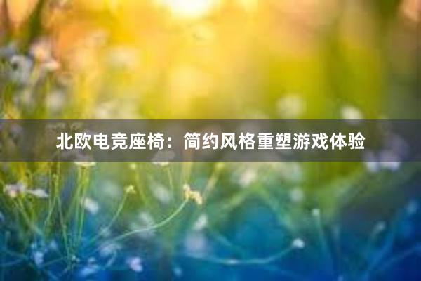 北欧电竞座椅：简约风格重塑游戏体验