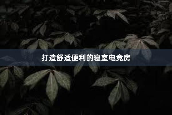 打造舒适便利的寝室电竞房