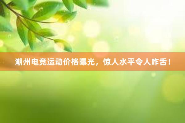 潮州电竞运动价格曝光，惊人水平令人咋舌！