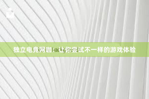 独立电竞网咖：让你尝试不一样的游戏体验