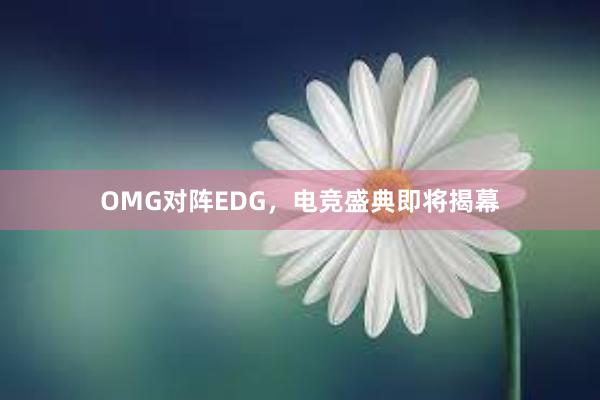 OMG对阵EDG，电竞盛典即将揭幕